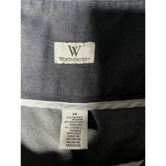 Worthington Women's Dress Pants Size 14 Blue High Rise Wide Leg - Picture 6 of 7